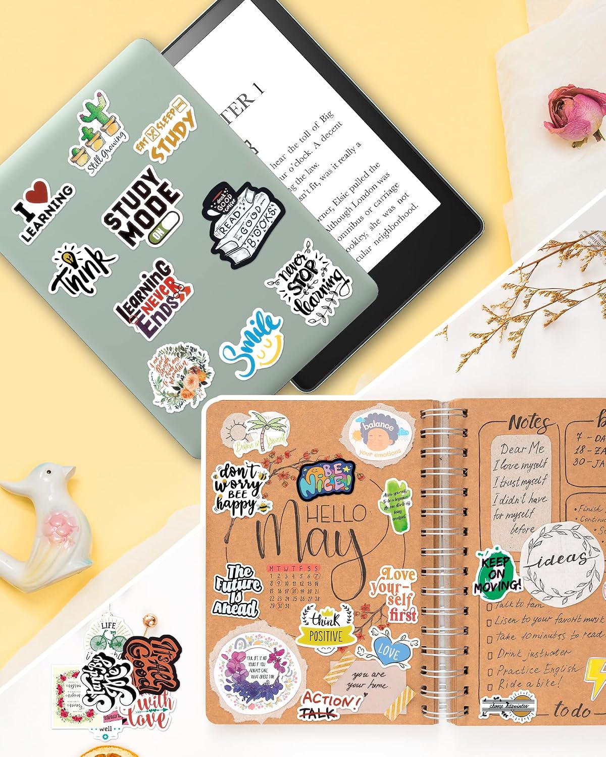 300 PCS Inspirational Stickers for Adults, Scrapbook Vision Board Supplies