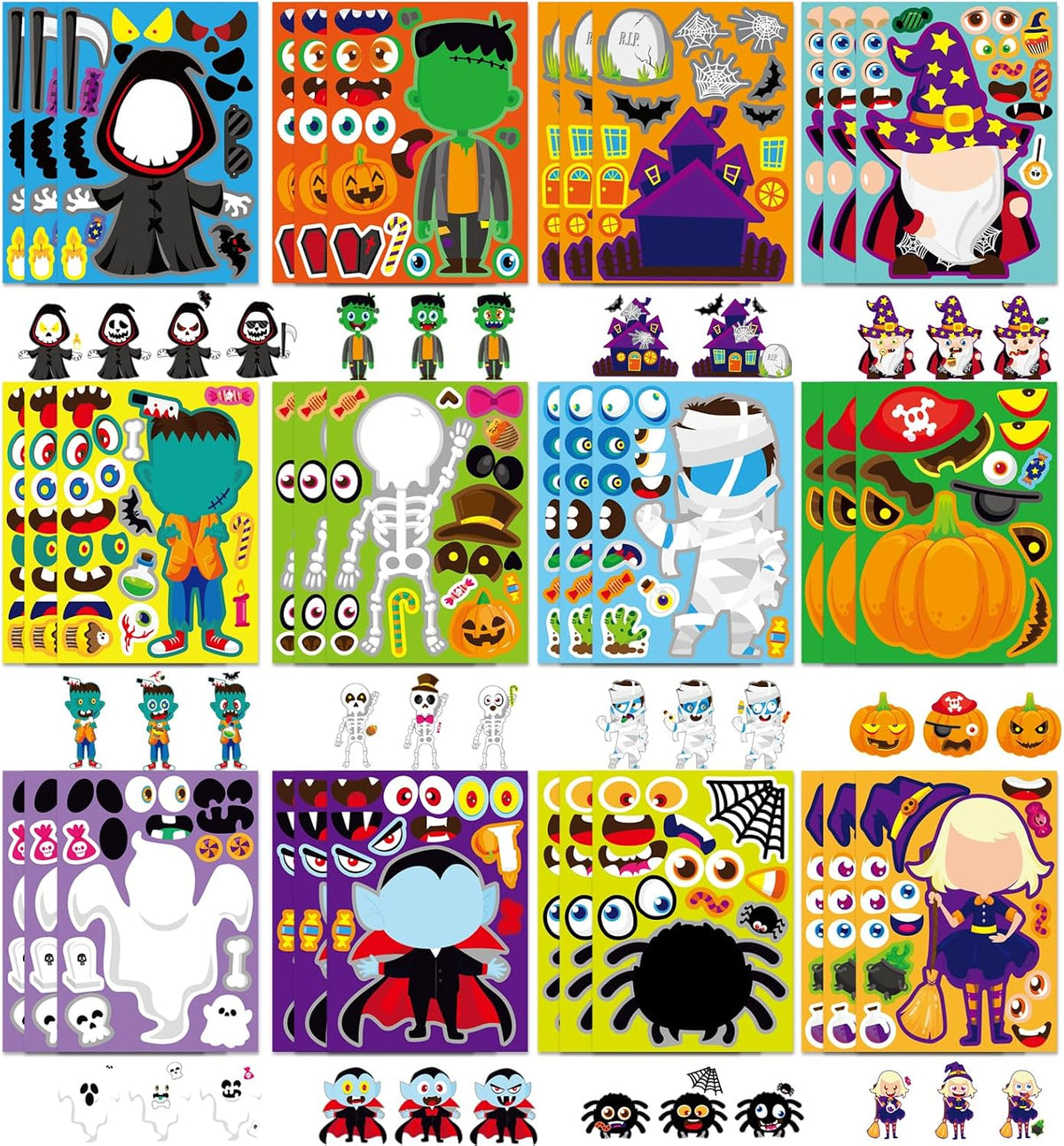Halloween Face Stickers for Kids and Adults