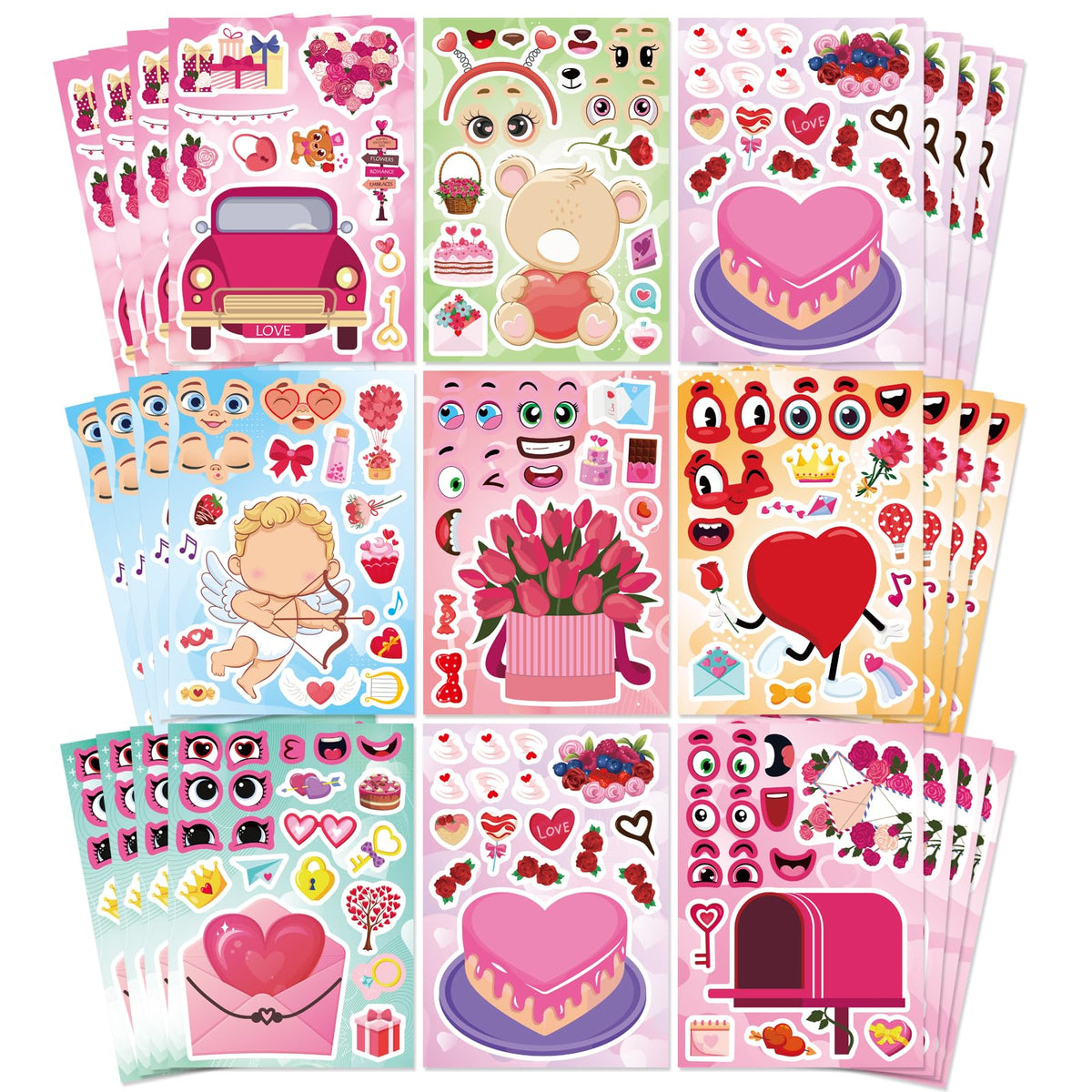 Christmas Stickers, Make a Face Stickers, Make Your Own Christmas Stickers
