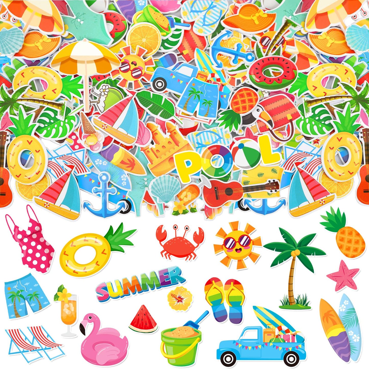 JULBEAR 300 Pcs Christmas Foam Stickers Self-Adhesive Bulk Party Favors