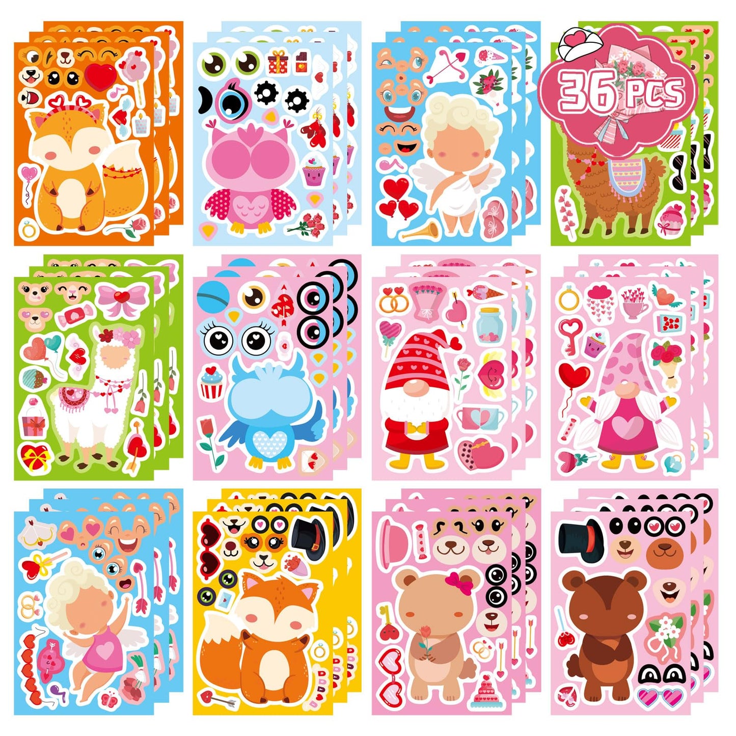 Christmas Stickers, Make a Face Stickers, Make Your Own Christmas Stickers