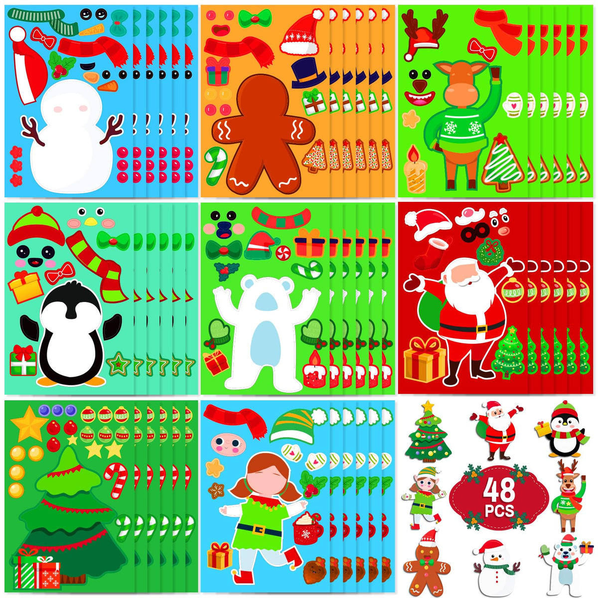 Max Fun 48 Sheets Halloween Stickers for Kids Bulk Cute Holiday Stickers Funny DIY Crafts Activities Party Favors Game Gifts for Boys Girls