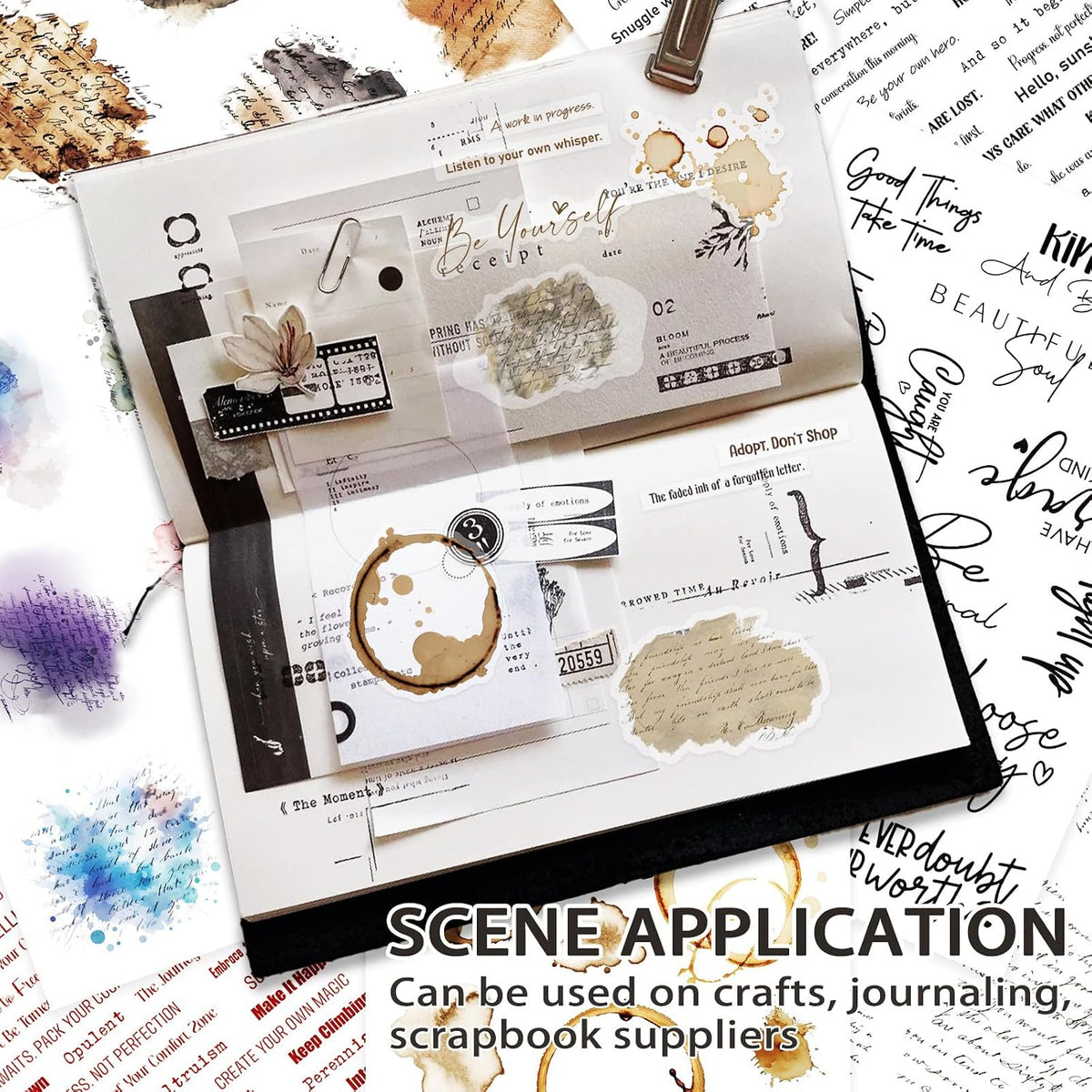 3000+ Pcs Inspirational Quote Pre-Cut Stickers Junk Journal Supplies
