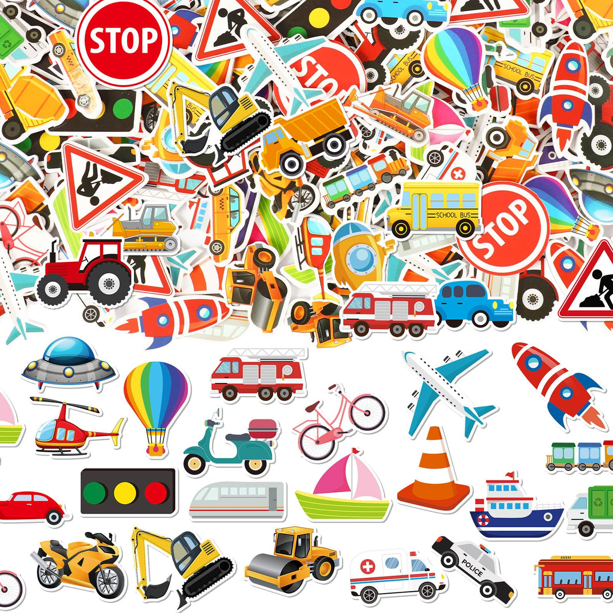 JULBEAR 300 Pcs Christmas Foam Stickers Self-Adhesive Bulk Party Favors