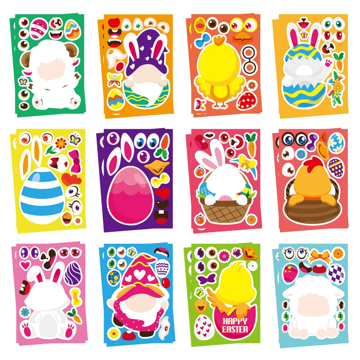 32 Sheets Christmas Stickers for Kids, Make Your Own Sticker, Kid Christmas