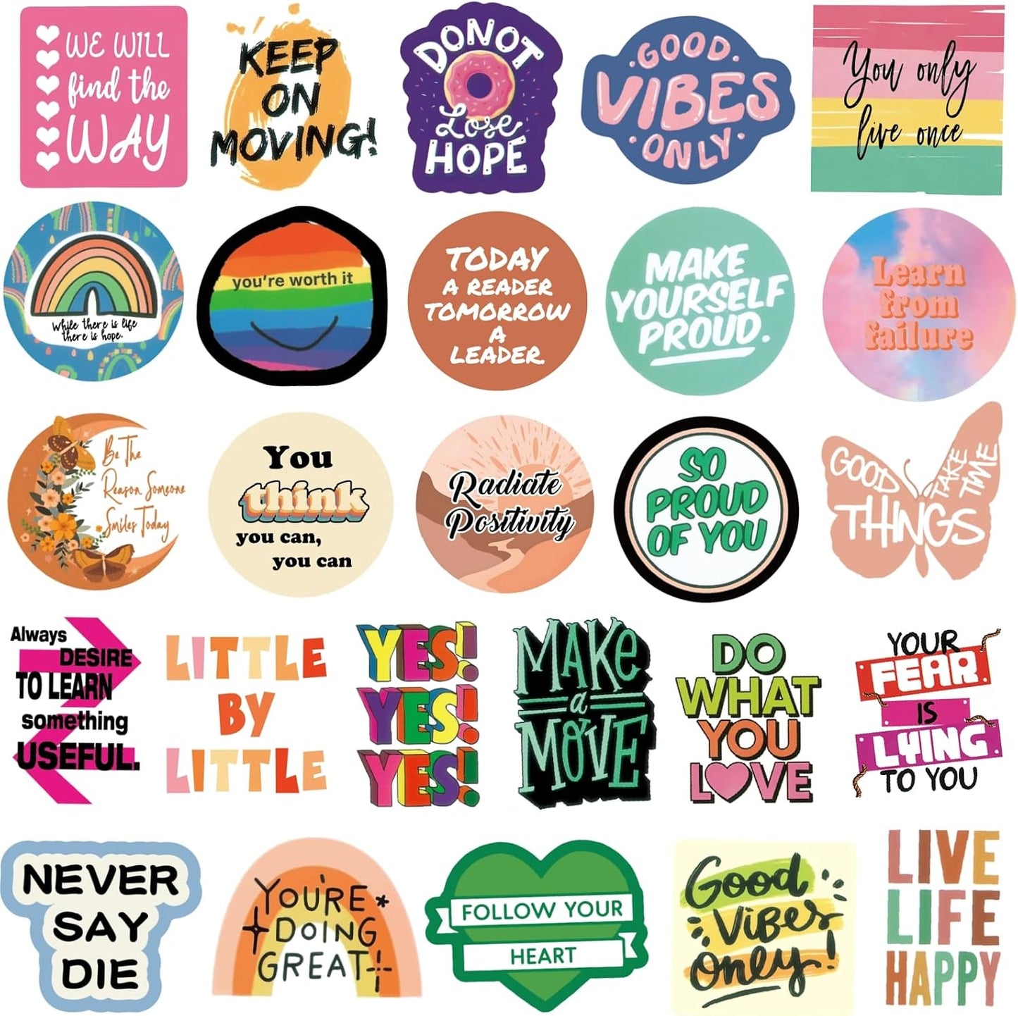 300PCS Inspirational Motivational Stickers for Scrapbook Planner Adults