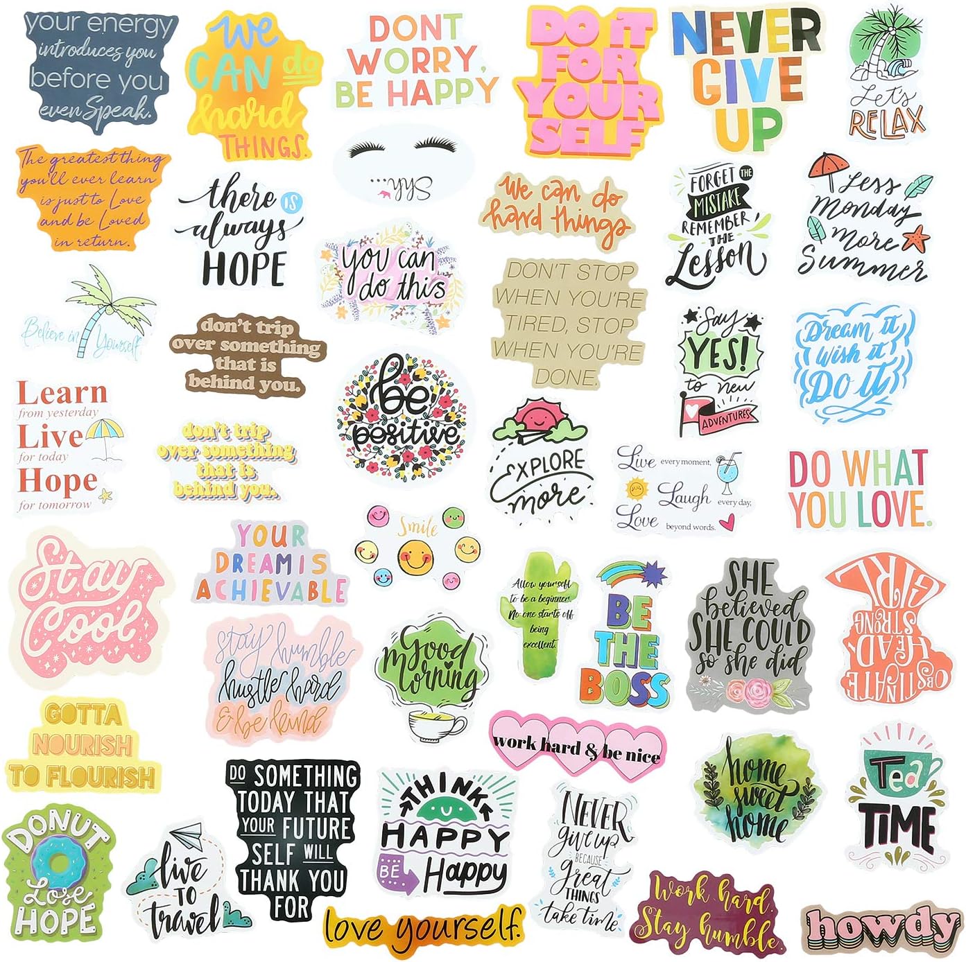 200pcs Motivational Quote Stickers for Women Adults Students Teens