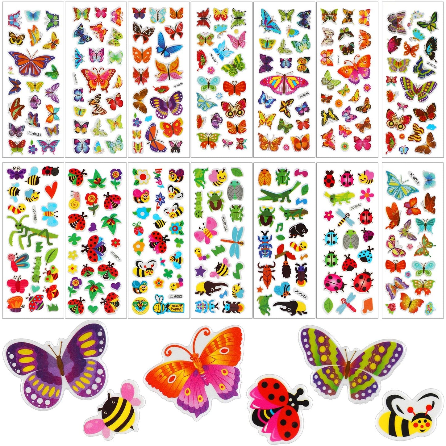 UPINS 12 Sheets Christmas Holiday Stickers 3D Puffy Foam Decals