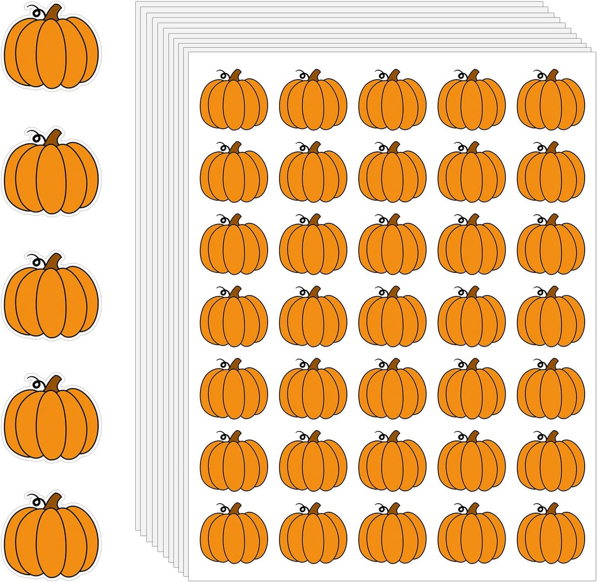 JULMELON 16 Sheets Mini Thanksgiving Pumpkin Stickers for Kids Fall Crafts