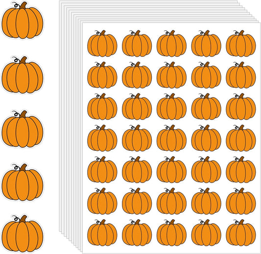 JULMELON 16 Sheets Mini Thanksgiving Pumpkin Stickers for Kids Fall Crafts