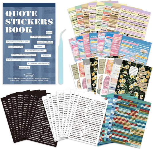 PRSTINCOL 2346PCS Quote Stickers,48 Sheets Scrapbook Supplies Kit Word Stickers for Journaling, Card Making, Vision Board Supplies for Adults Crafting