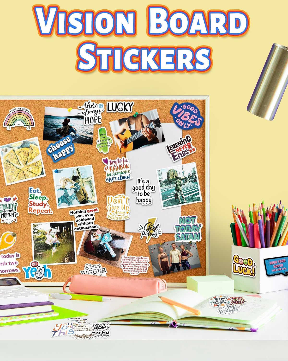 300 PCS Inspirational Stickers for Adults, Motivational Scrapbook Supplies