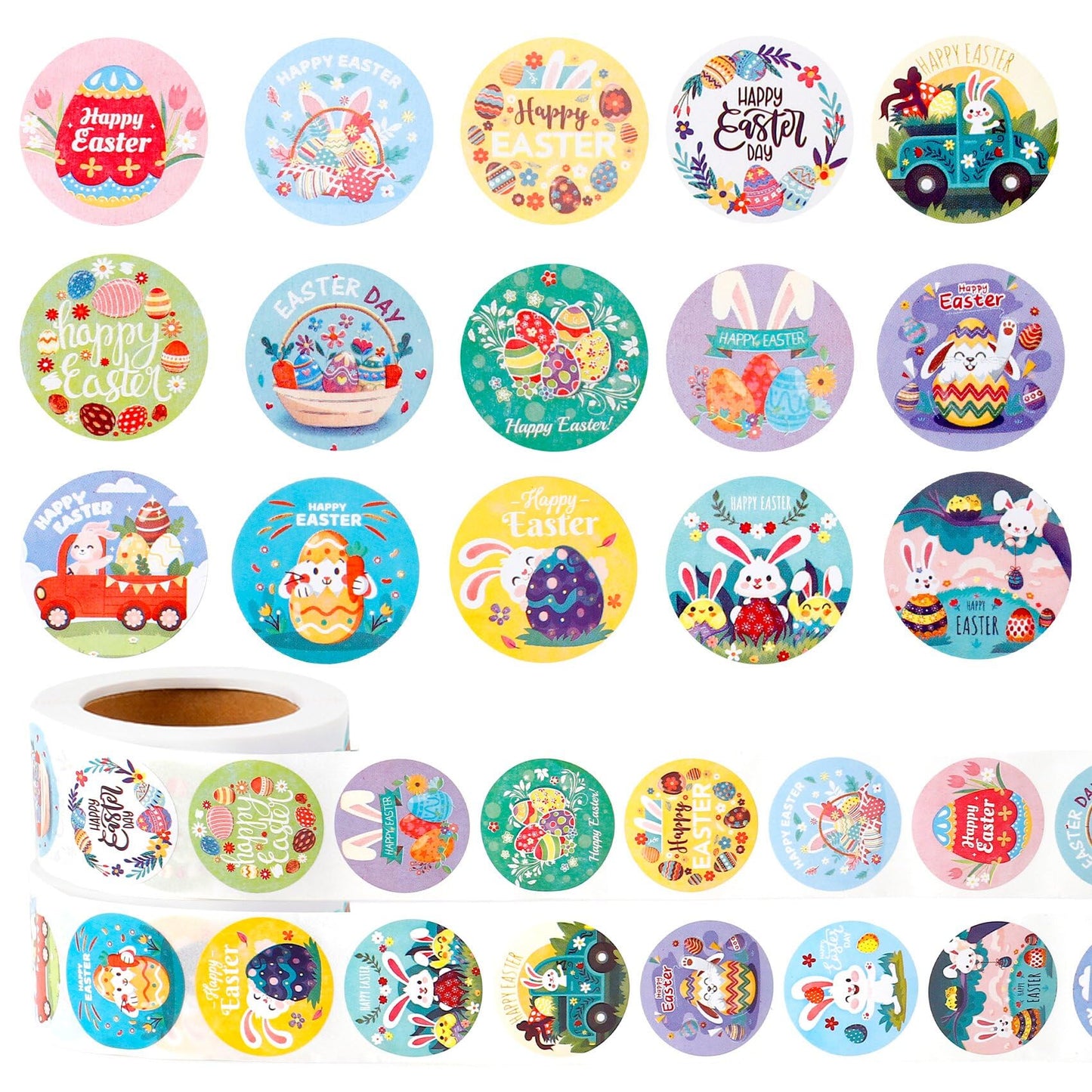 Halloween Stickers for Adults, 500PCS Round Happy Halloween Roll, Self Adhesive Spider Pumpkin Bat Seals Label Sticker Decals for Cards Gift Envelopes Crafts Holiday Halloween Party Favors Decorations
