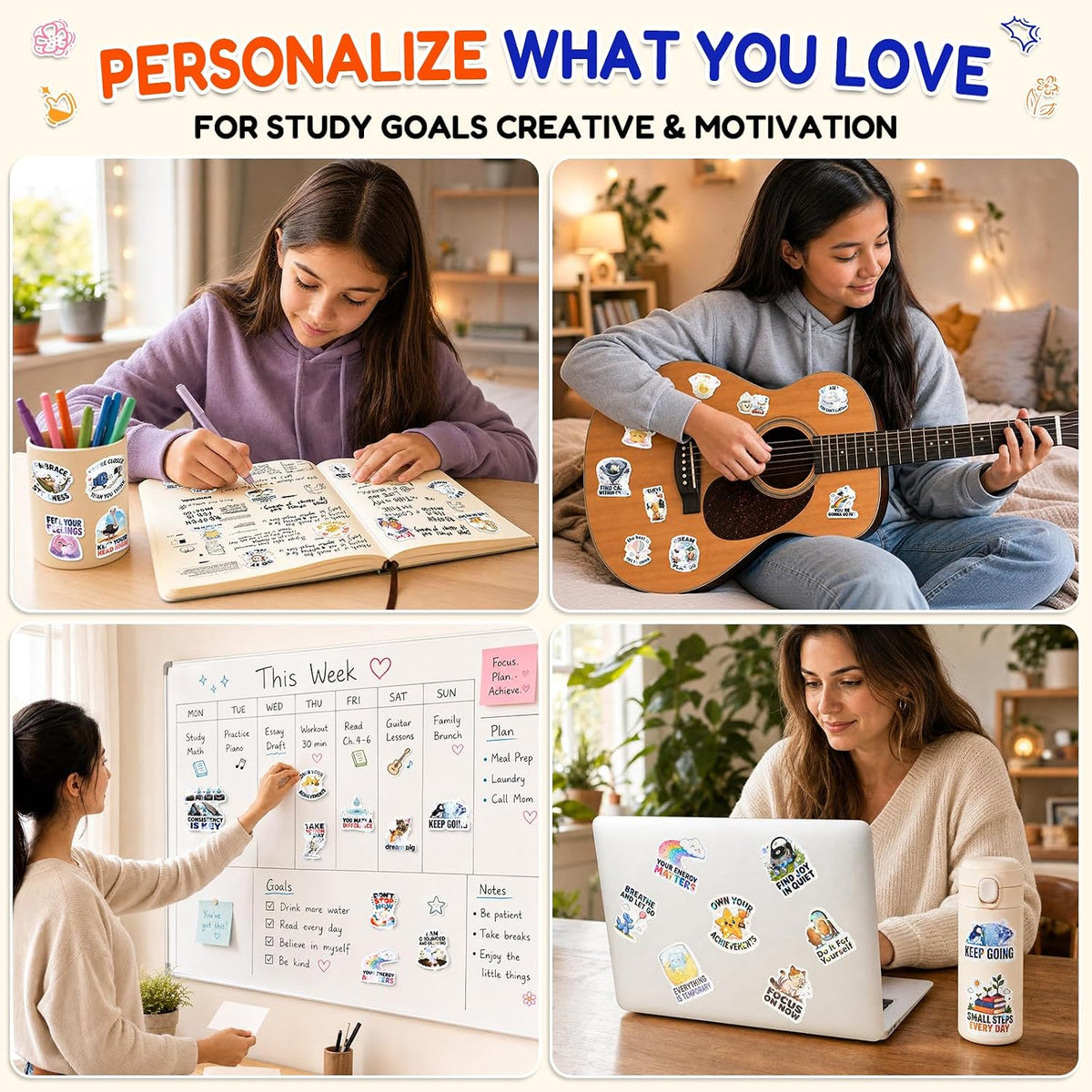 200 PCS Motivational Stickers Positive Affirmation Stickers for Teens Adult