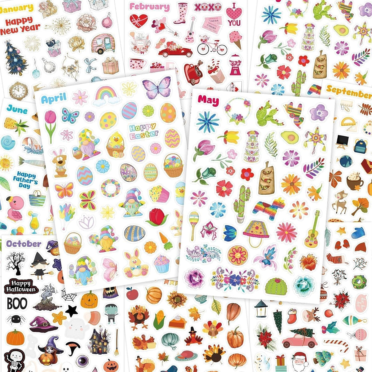 Fancy Land Holiday Stickers Assortment 800 Seasonal Stickers for Kids