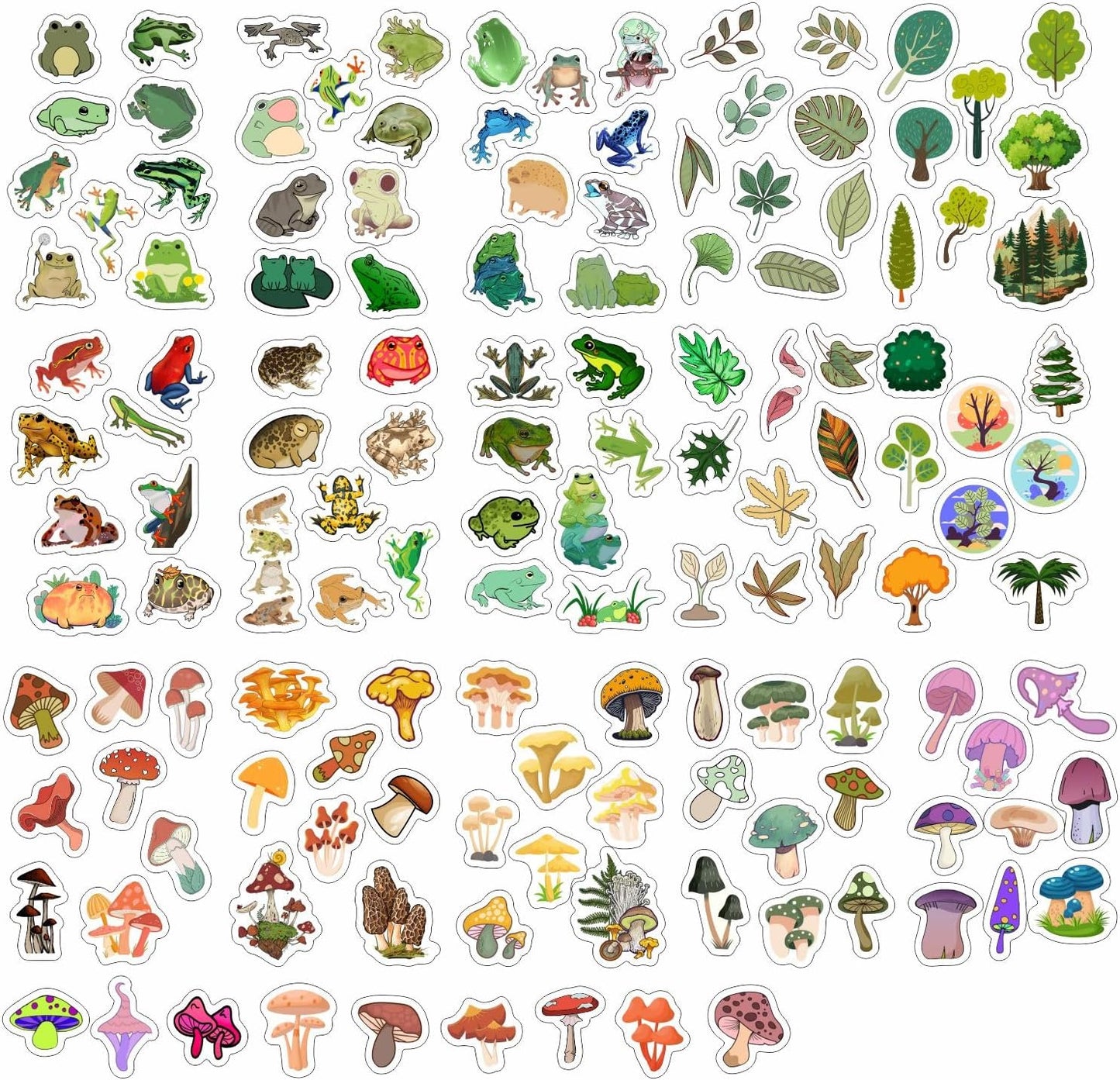 Nature Stickers - Flowers, Mushrooms, Leaves, Plants, Insects & Bugs Stickers, Nature Party Decoration & Favors, Gifts for Women & Men