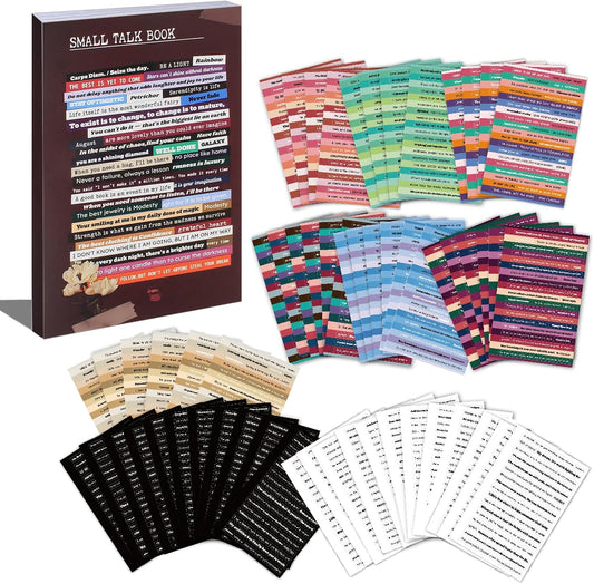 Inspirational Quote Stickers Book for Journaling and Scrapbooking, 60 Sheets Pre-Cut Small Talk Word Sticker Collection, Ephemera for Junk Journal Supplies, Bujo, Collage