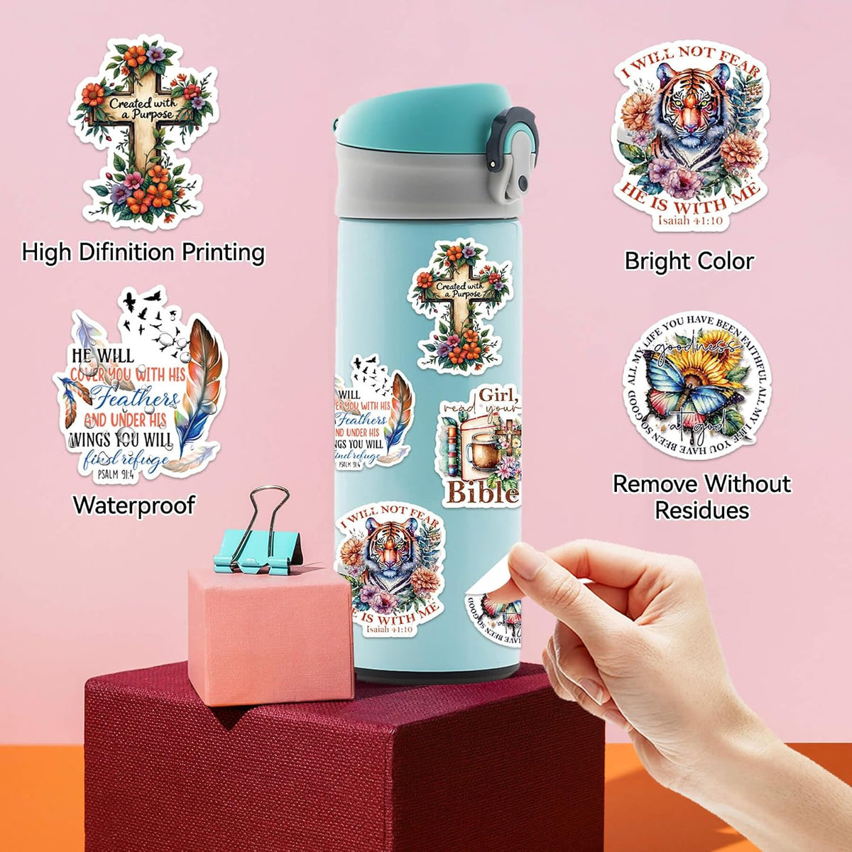 100 Pcs Christian Faith Stickers