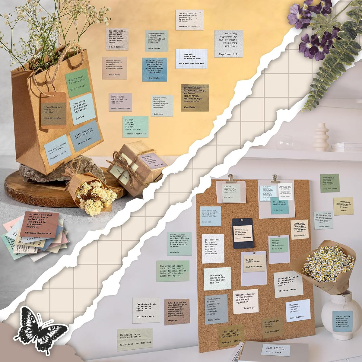 240PCS Vintage Motivational Quote Stickers