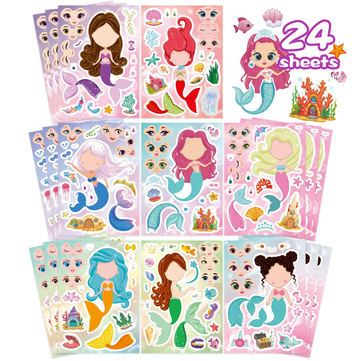 Fall Stickers for Kids Toddlers, Autum Animal Stickers Make-a-face Sticker