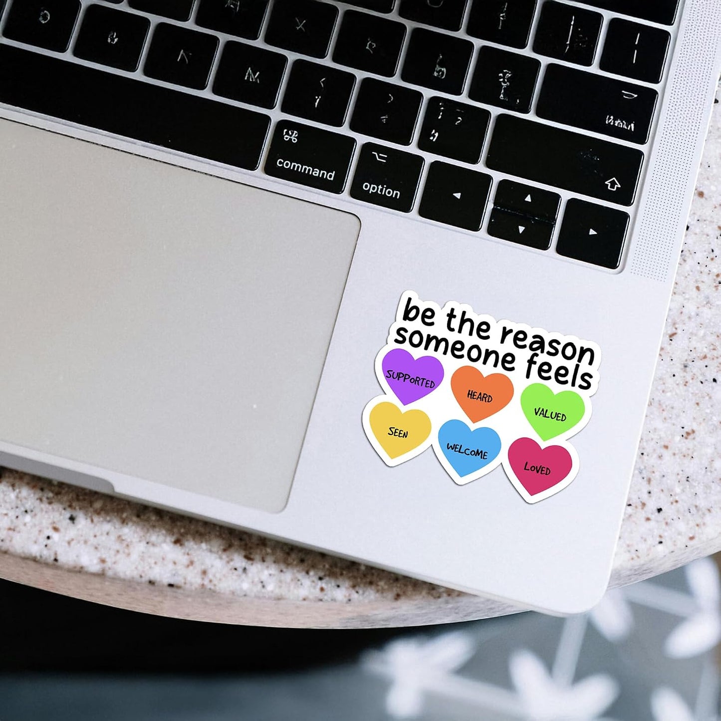3Pcs Be The Reason Someone Feels Supported Heard Valued Seen Welcome Loved Inspirational Quote Sticker Vinyl Waterproof Stickers, Fade-Resistant, Eco-Friendly Ink for Laptop, Water Bottle, Notebook