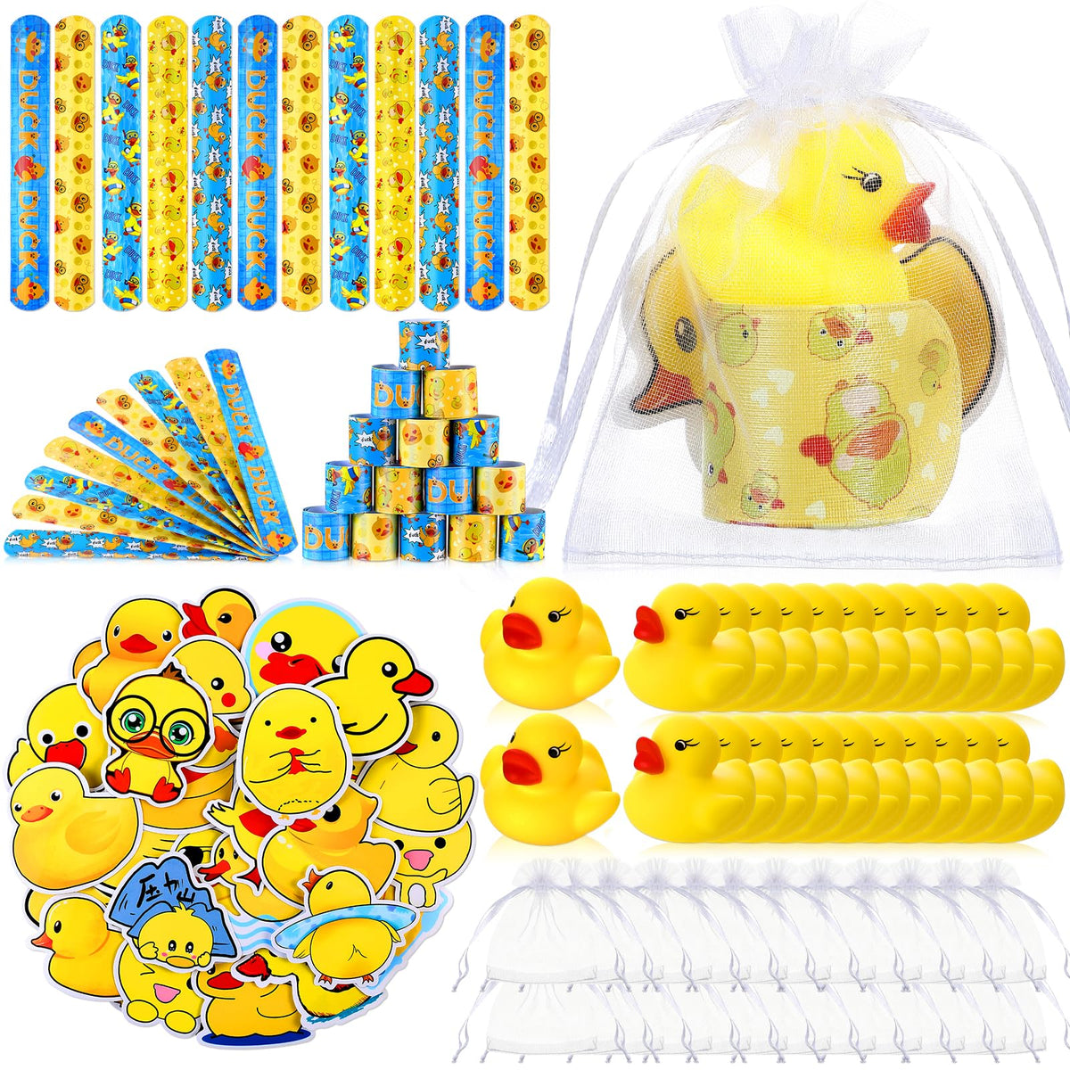 Realspring 122 Pcs Wild Life Party Favors, Slap Bracelets Stickers