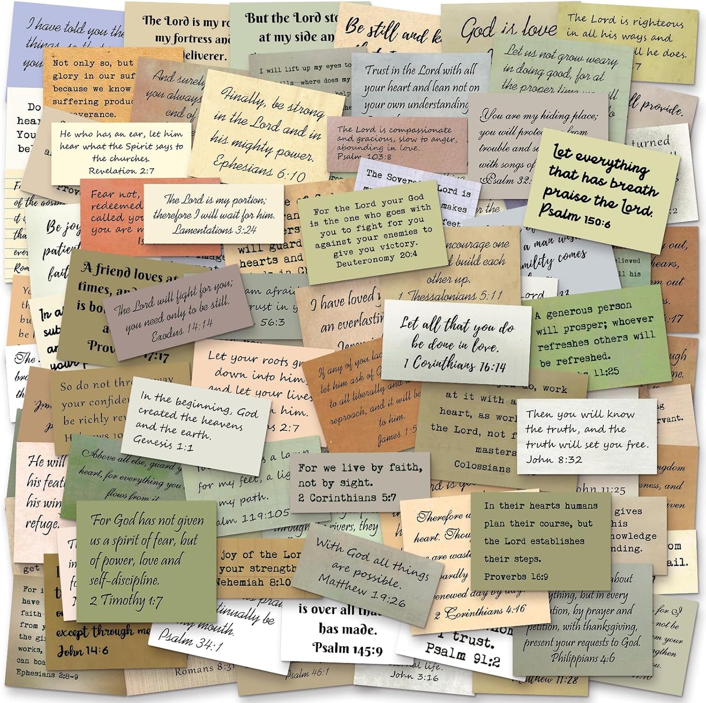Bible Verse Stickers, Vintage Christian Quotes (120 PCS Unique (Mix 1))