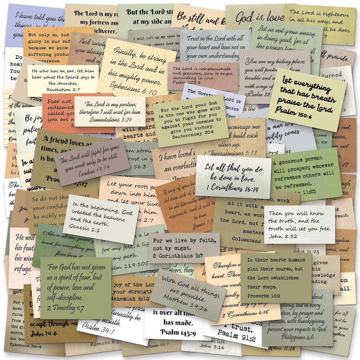 Bible Verse Stickers, Vintage Christian Quotes (120 PCS Unique (Mix 1))