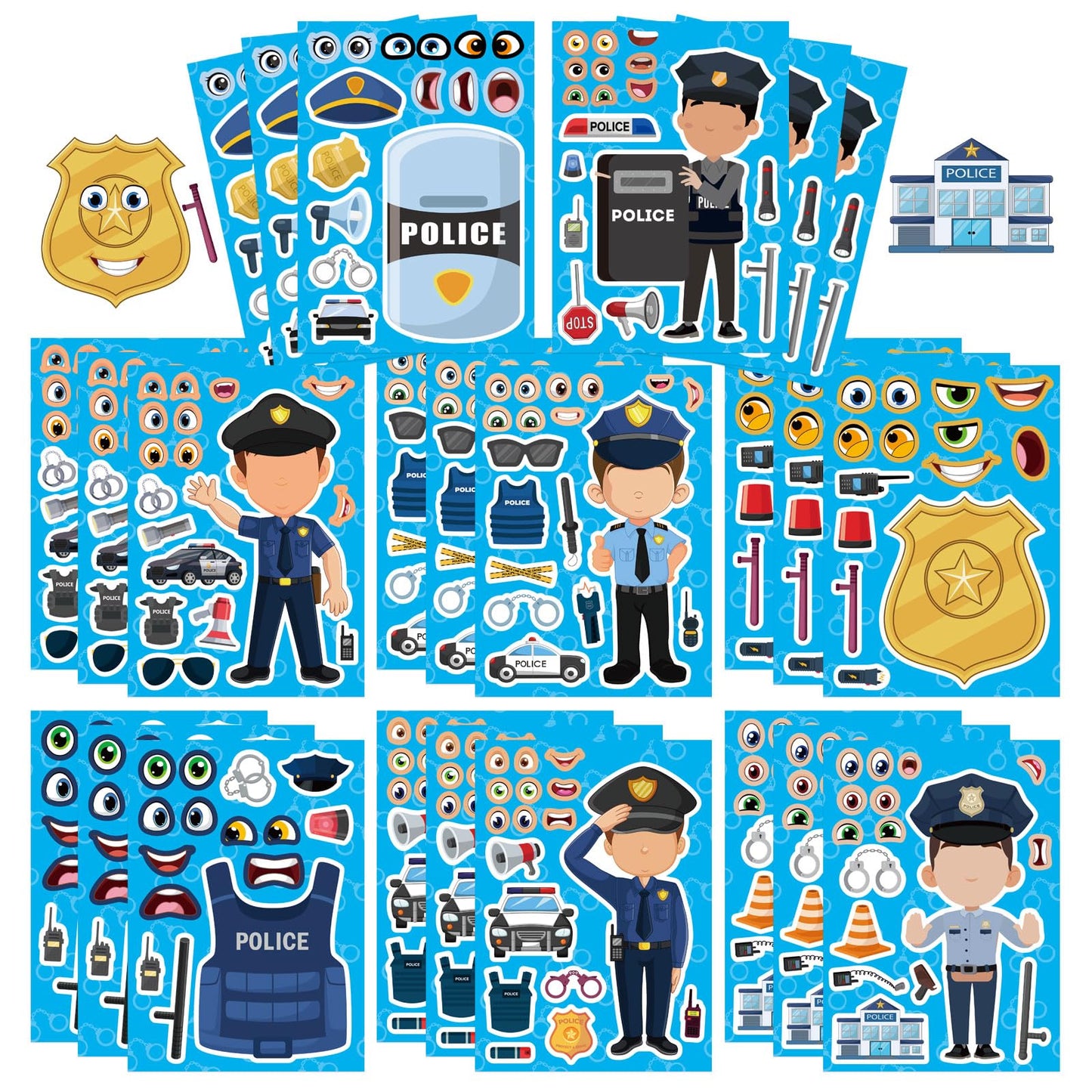 24 Sheets Summer Stickers for Kids, Hawaii Tropical Pool Beach Sticker