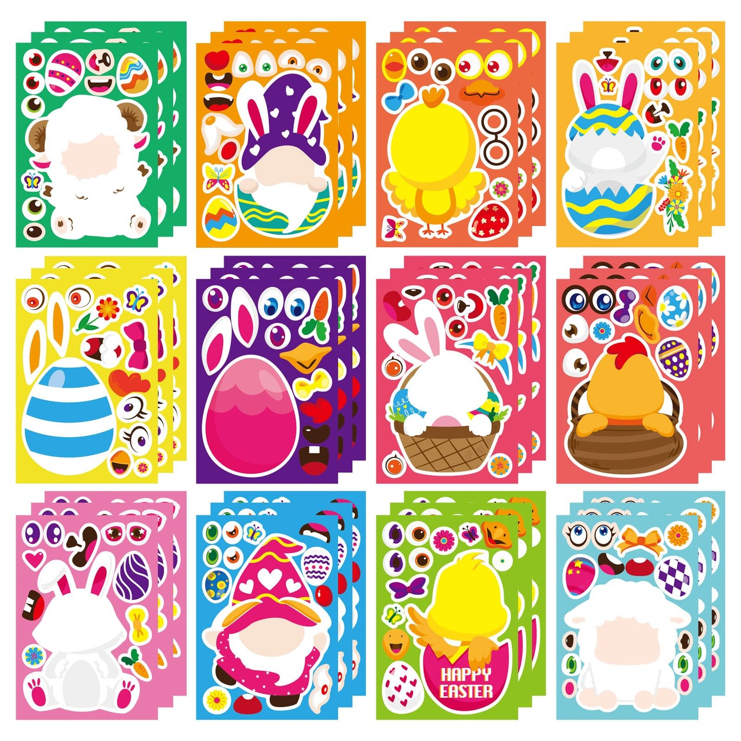 Christmas Stickers, Make a Face Stickers, Make Your Own Christmas Stickers