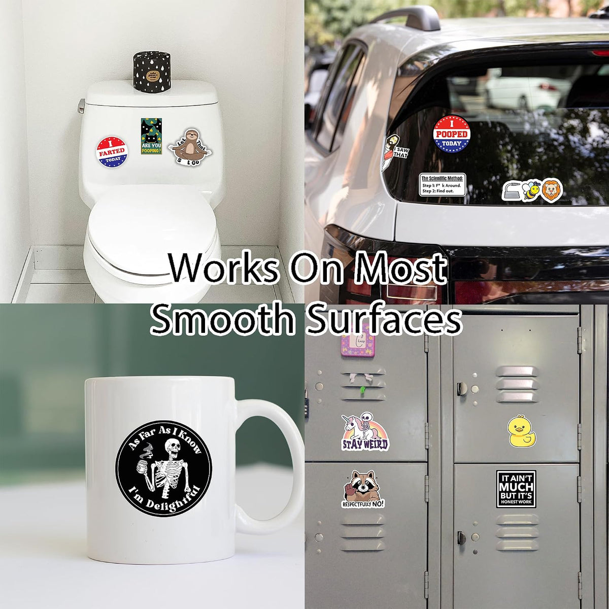 130 Pcs Funny Saying Stickers for Adults Quote Water Bottles Stickers Pack Waterproof Cool Accesory for Laptop, Bumper, Phone, Hard Hats, Wall, Window Decals