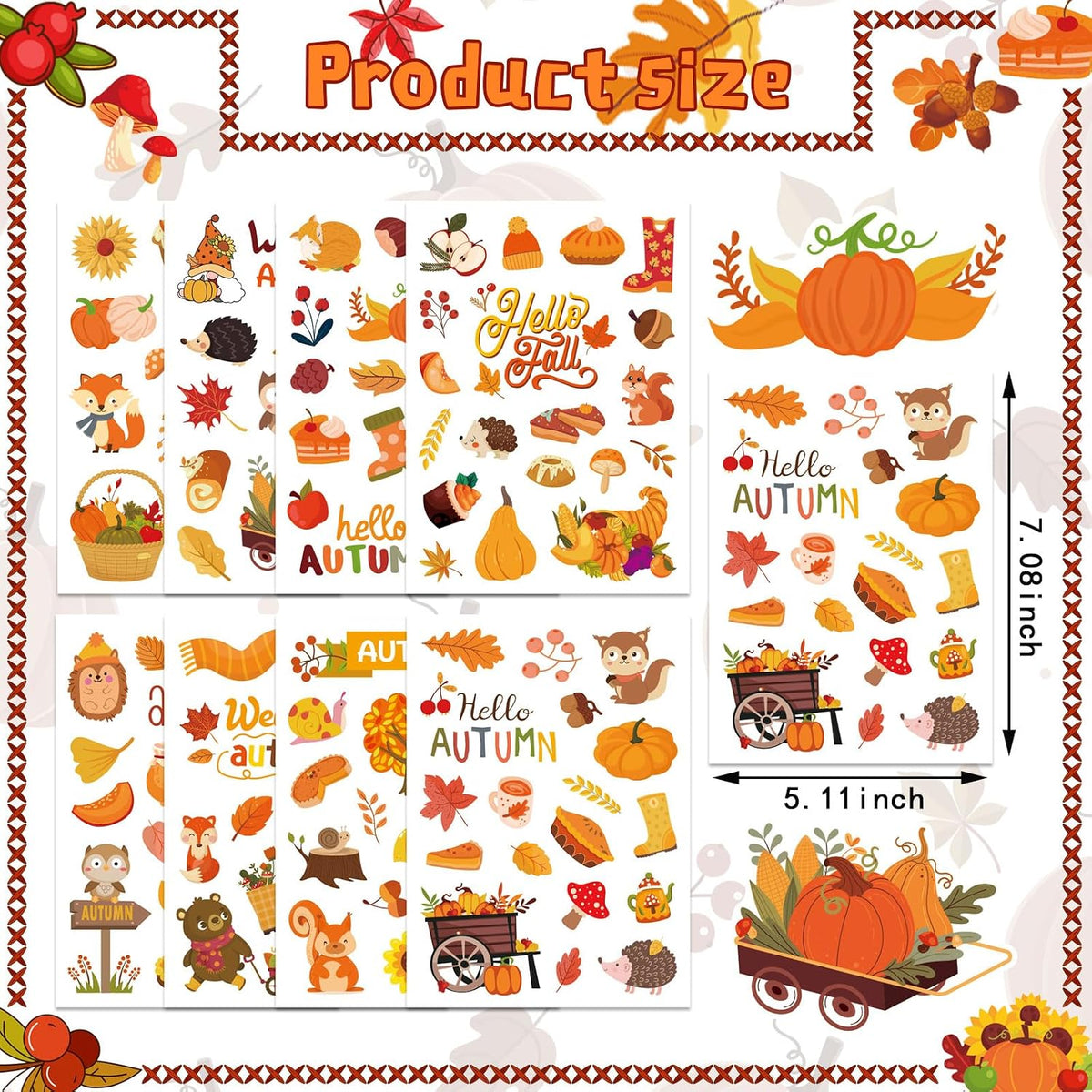Fall Stickers Autumn Stickers 640PCS Thanksgiving Stickers for Kids Autumn
