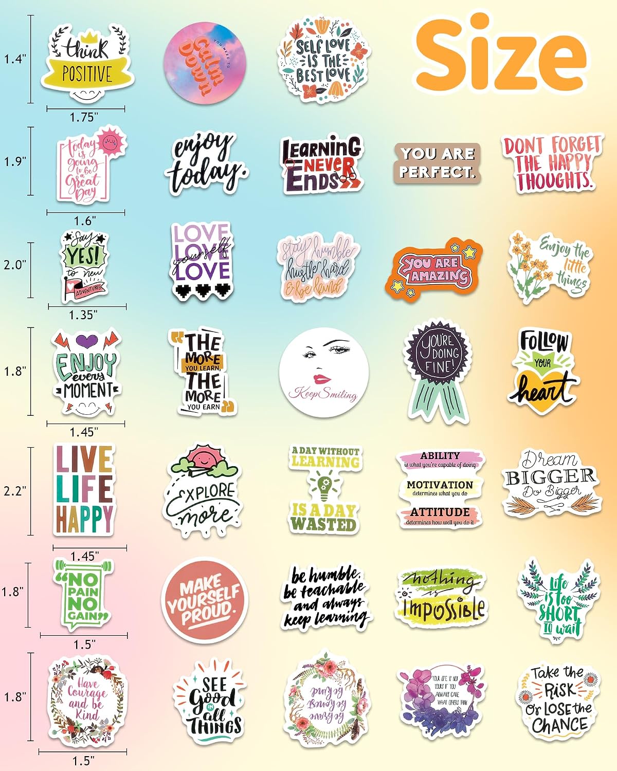 300 PCS Inspirational Stickers for Adults, Scrapbook Vision Board Supplies