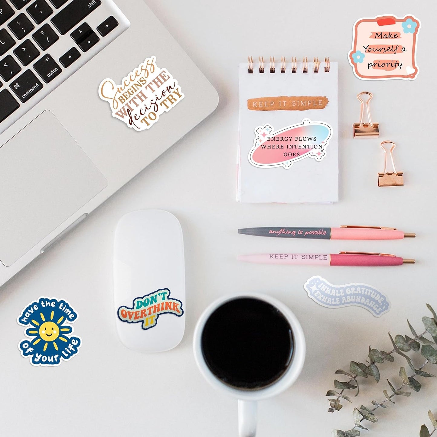 You've Got this By Puraesla - 300Pcs Holographic Positive Affirmation Sticker Pack, motivational quotes Mental Health Boost decor for Water Bottles, Journalds, Notebooks,daily positivity for self care