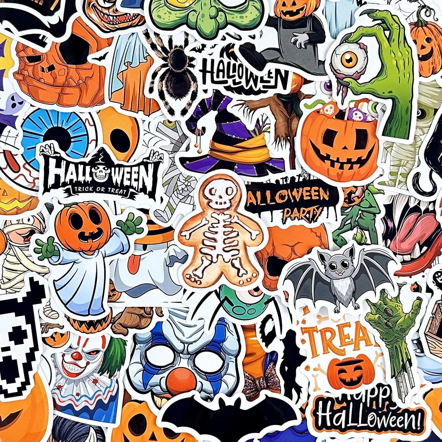 AOWDIAO 200 Pcs Halloween Stickers, Halloween Vinyl Stickers for Kids & Adults, Holiday Party Favors, Crafts & Gifts