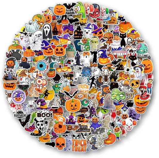 AOWDIAO 200 Pcs Halloween Stickers, Halloween Vinyl Stickers for Kids & Adults, Holiday Party Favors, Crafts & Gifts