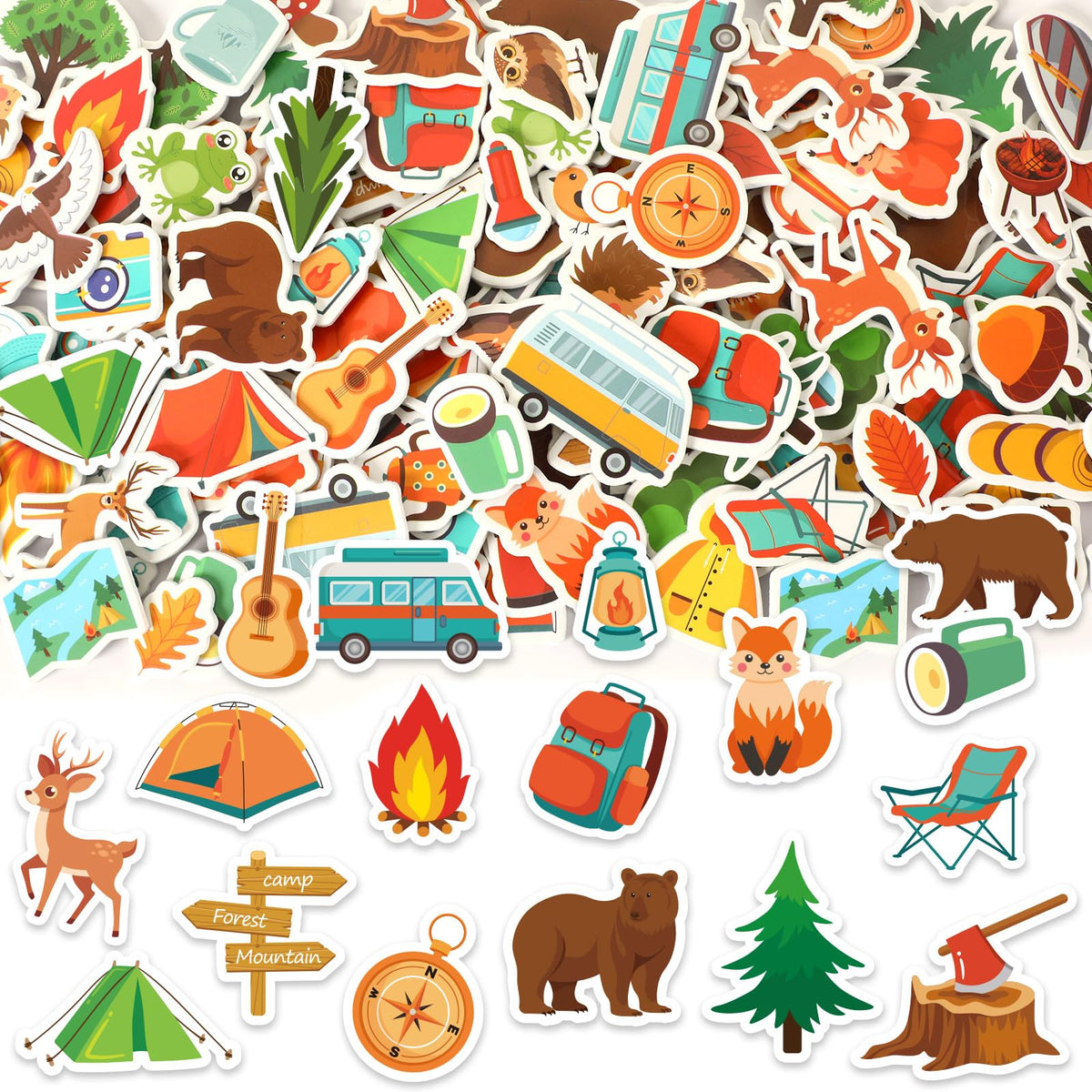 JULBEAR 300Pcs Fall Leaf Foam Stickers for Kids Autumn Thanksgiving Crafts
