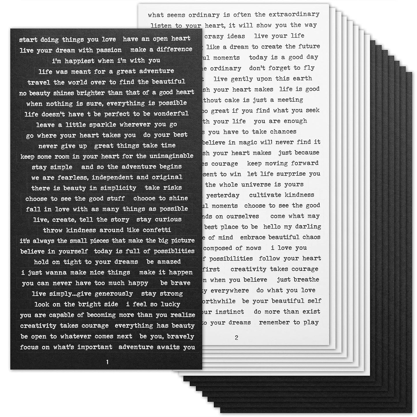 Inspirational Quote Stickers Book for Journaling and Scrapbooking, 60 Sheets Pre-Cut Small Talk Word Sticker Collection, Ephemera for Junk Journal Supplies, Bujo, Collage