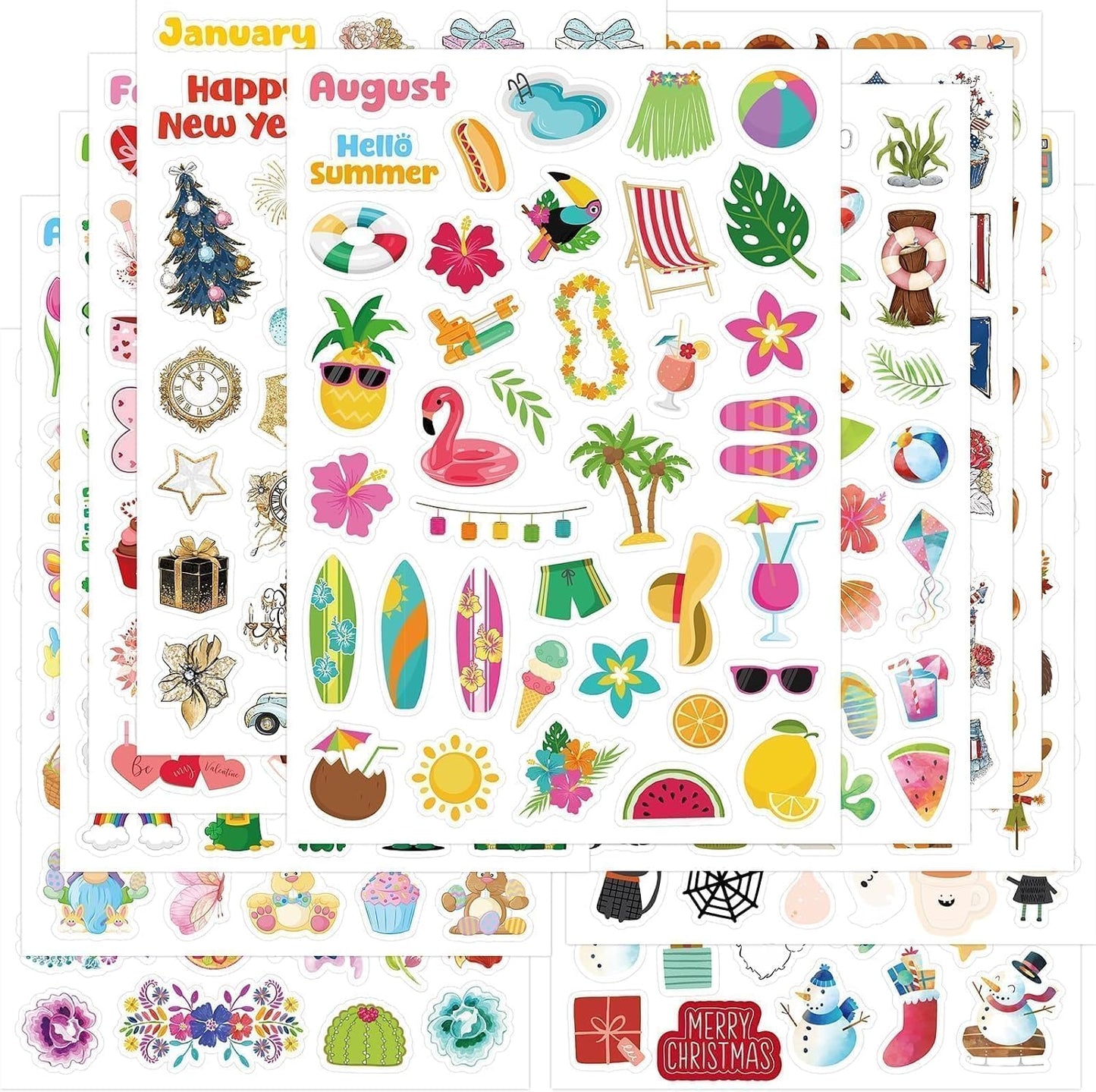 Fancy Land Holiday Stickers Assortment 800 Seasonal Stickers for Kids