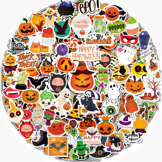 300Pcs Halloween Stickers for Kids Teens Adults, Waterproof Non-Repeating Vinyl Bulk Halloween Pumpkin Stickers for Holiday Party Favors Classroom Crafts Gifts Prizes Decorations