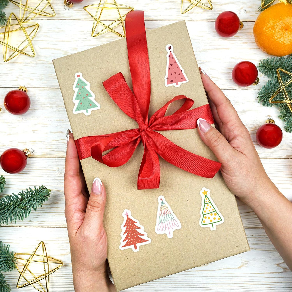 Fancy Land 500 Pcs Christmas Tree Stickers Boho Christmas Holiday Kids Adults Party Decorations