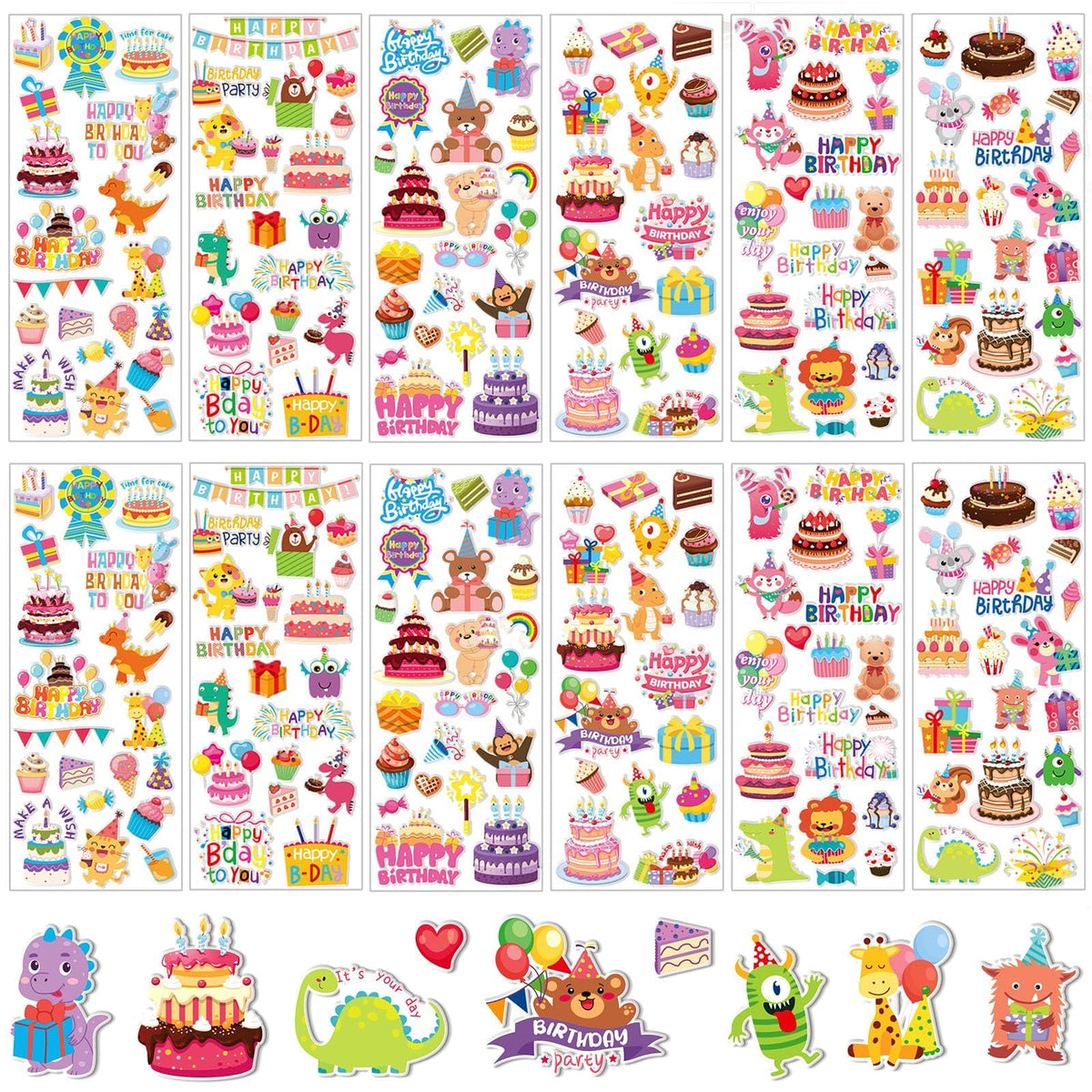 UPINS 12 Sheets Christmas Holiday Stickers 3D Puffy Foam Decals