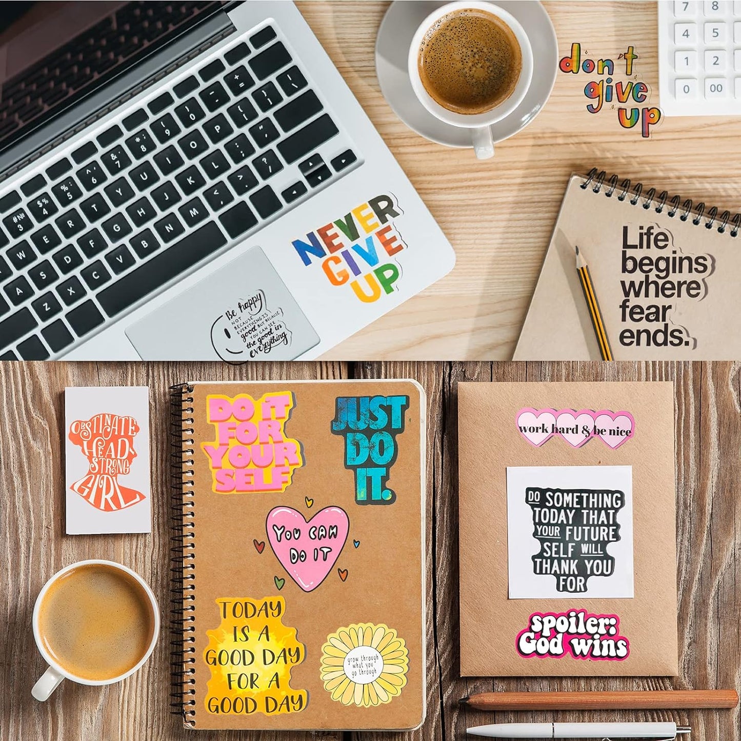 300PCS Motivational Inspirational Stickers for Scrapbook Planner Journaling