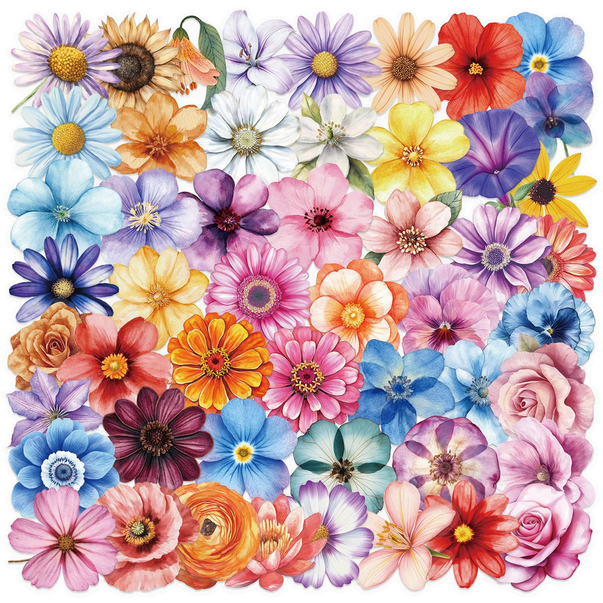 50 Pcs Green Plants PET Stickers Potted Plant Floral Sticker for Laptops Water Bottles Flower Pots Vases Decorative Phone Book Guitar Vinyl Decals for Kids Teens Adults (Plant)