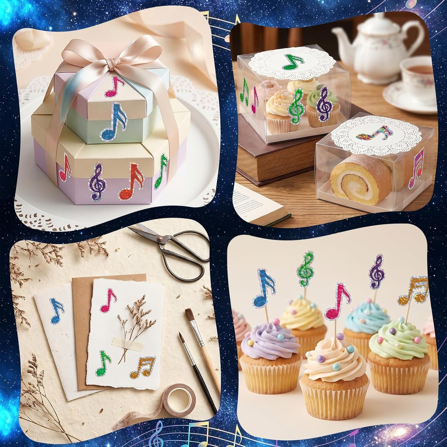 500 PCS Music Note Stickers Colorful Musical Notes Sticker Music Stickers