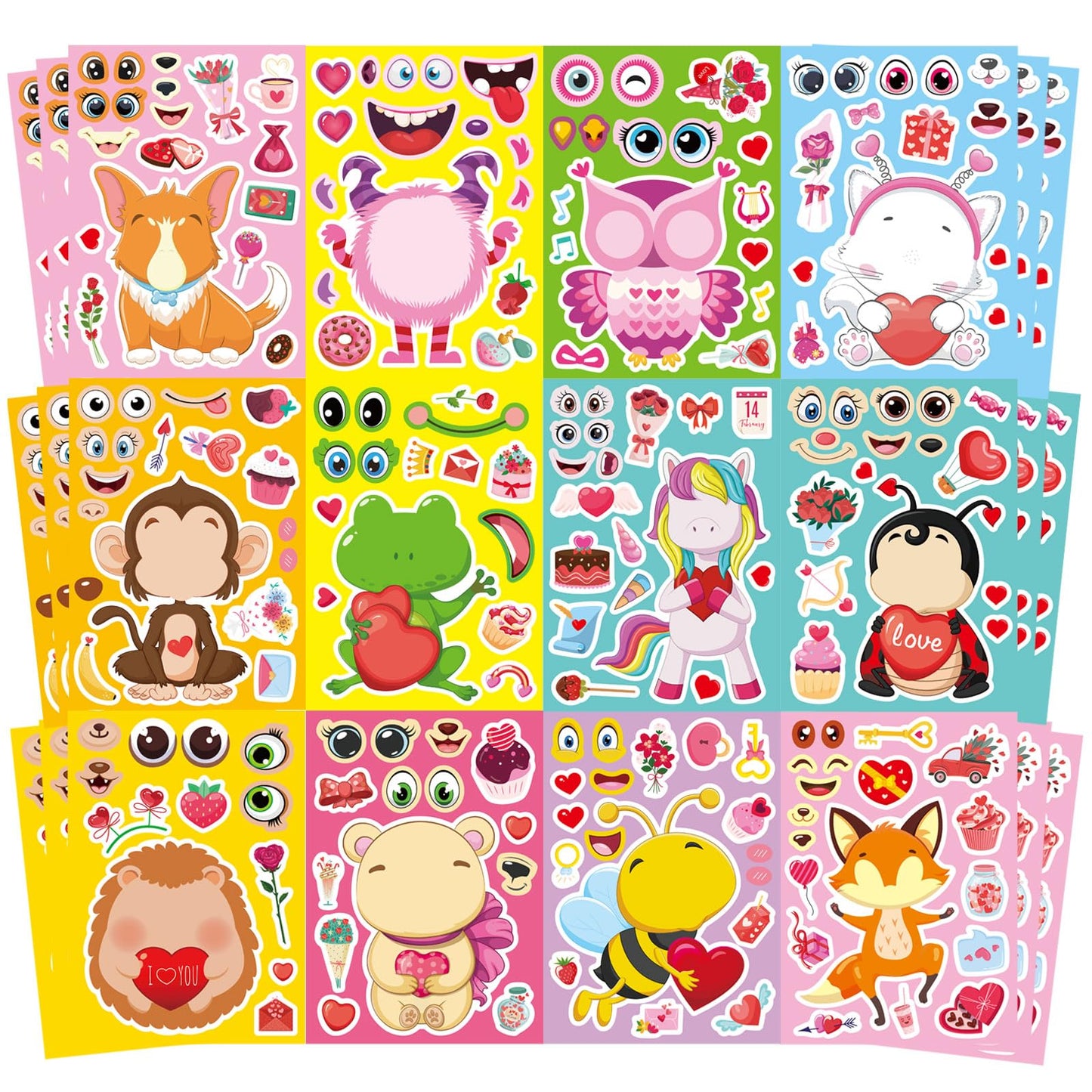 Christmas Stickers, Make a Face Stickers, Make Your Own Christmas Stickers