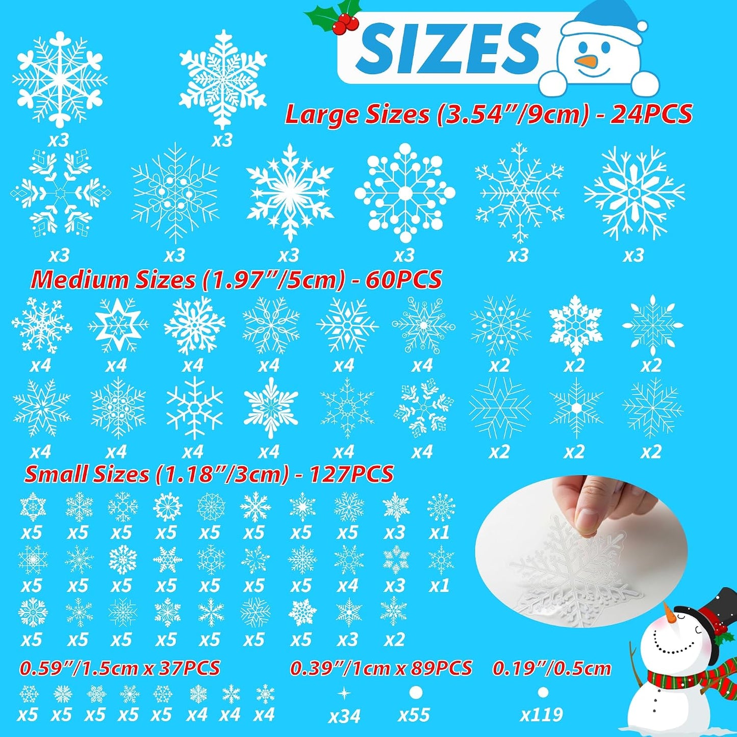Snowflake Window Clings, Christmas Winter Window Decor
