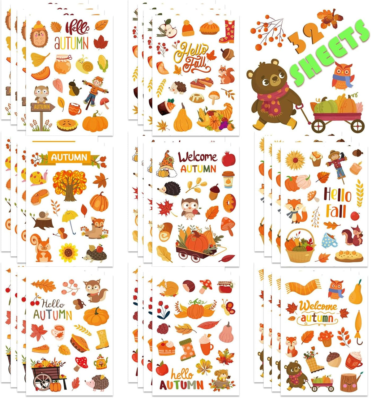 Fall Stickers Autumn Stickers 640PCS Thanksgiving Stickers for Kids Autumn