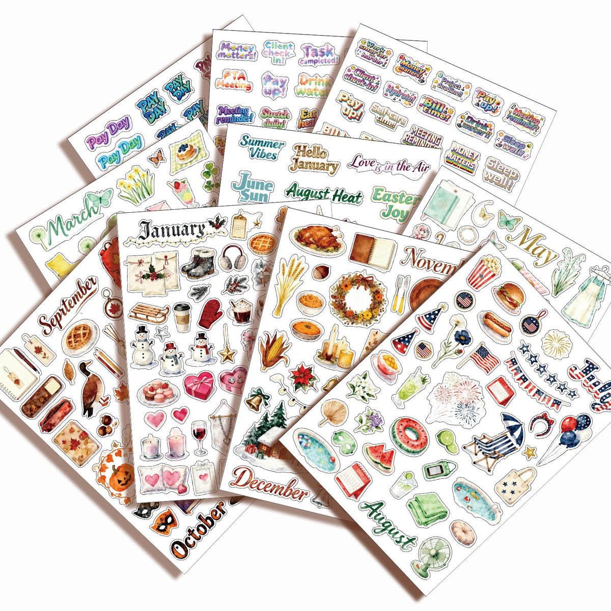 120Pcs Motivational Quote Stickers, Vintage Botanical Decal for Journaling
