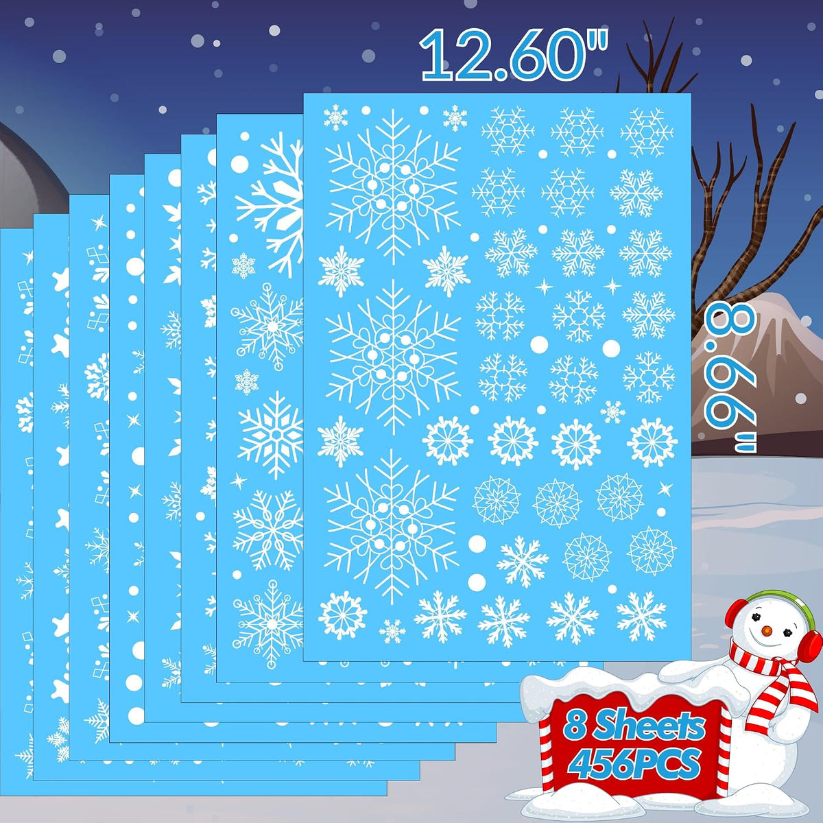 Snowflake Window Clings, Christmas Winter Window Decor